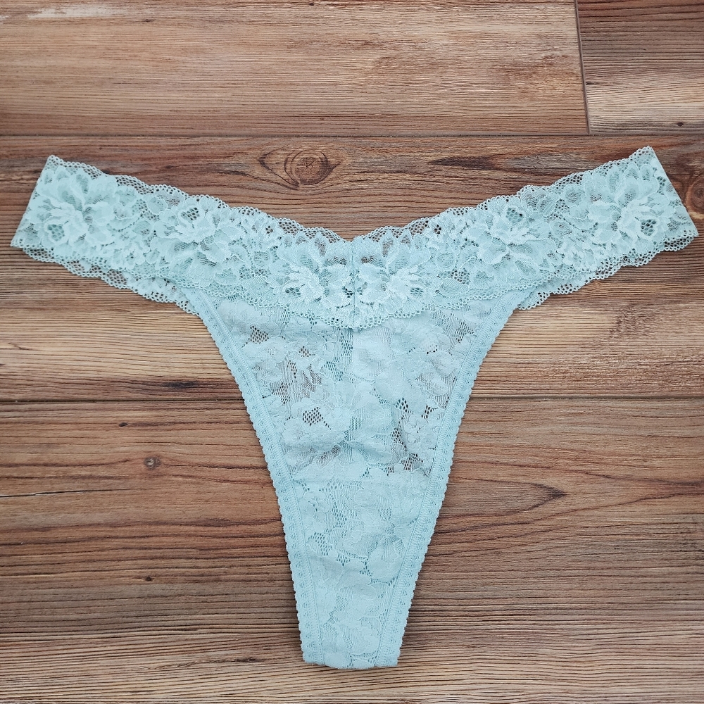 Soma Embraceable Thong Panty Womens XXL Mint Green Signature Lace NEW